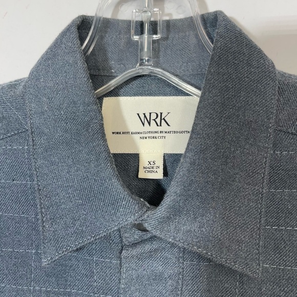WRK Work Rest Karma Quilted Snap Button Down Flannel Shirt Casual Grid Mens XS - Picture 4 of 15